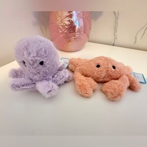 BNWT Authentic Jellycat - Fluffy Octopus 🐙 and fluff Crab 🦀